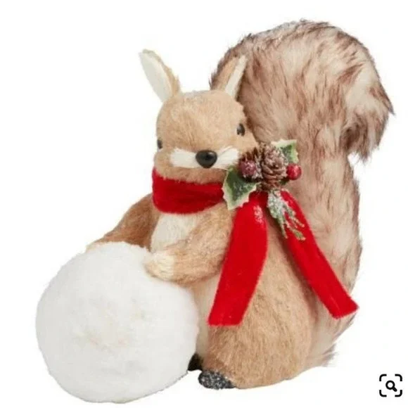 Squirrel holiday winter Christmas decorations decor mantle bookshelf woodland - Picture 4 of 8